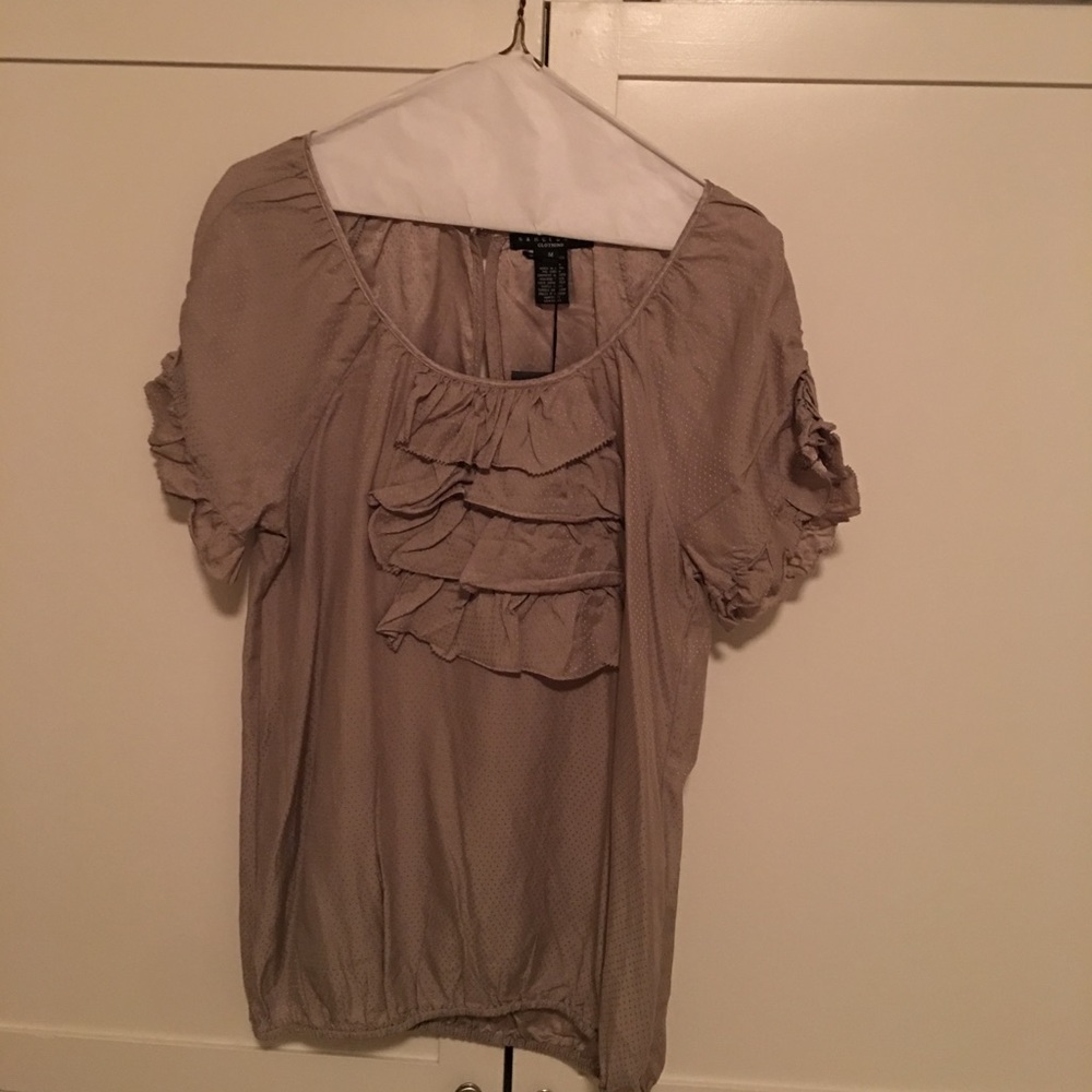 Silky Ruffle Front Shirt